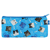 Estuche Escolar 23x9 cm Celeste Gatos