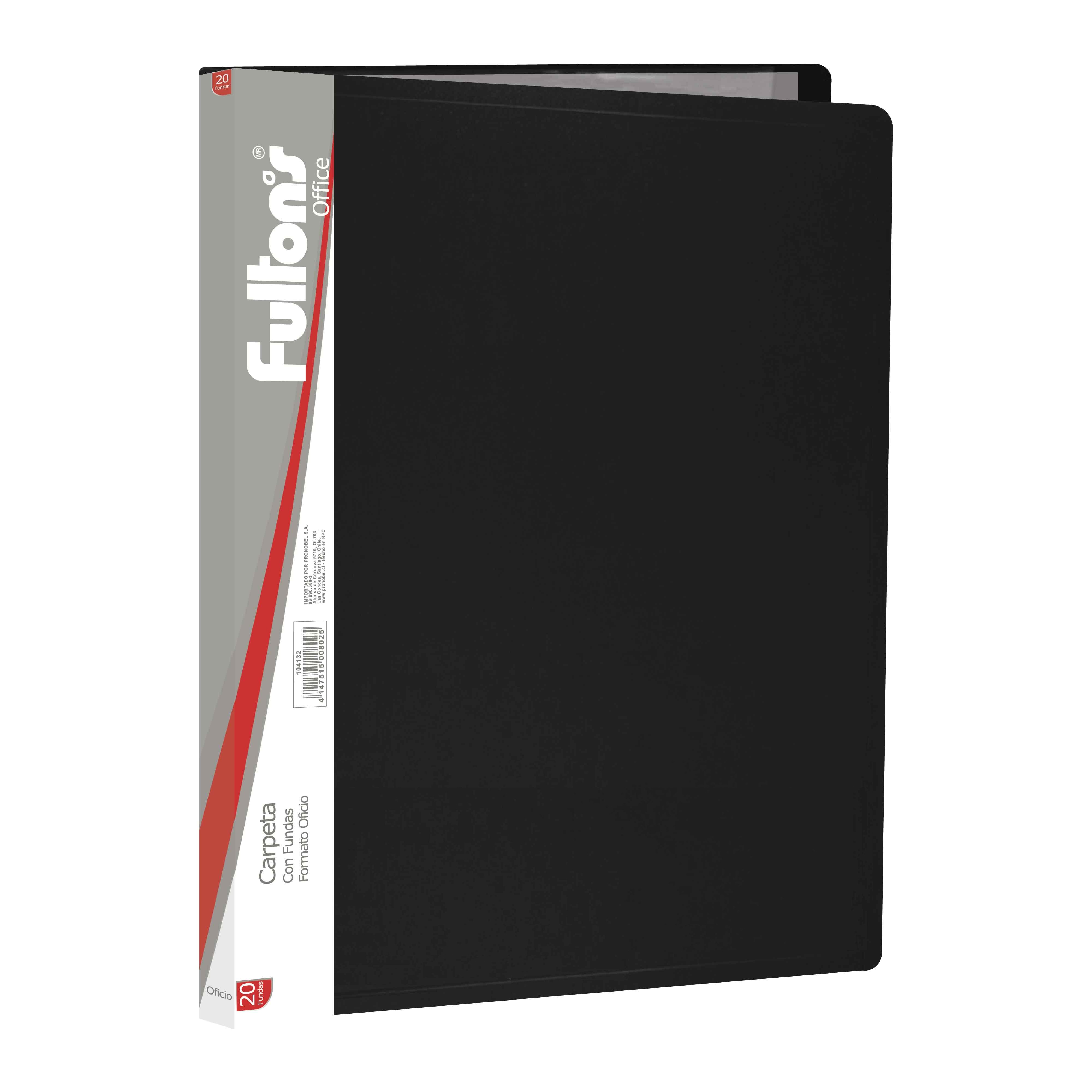 Carpeta con Fundas Oficio 20 Fundas Vinil Negro