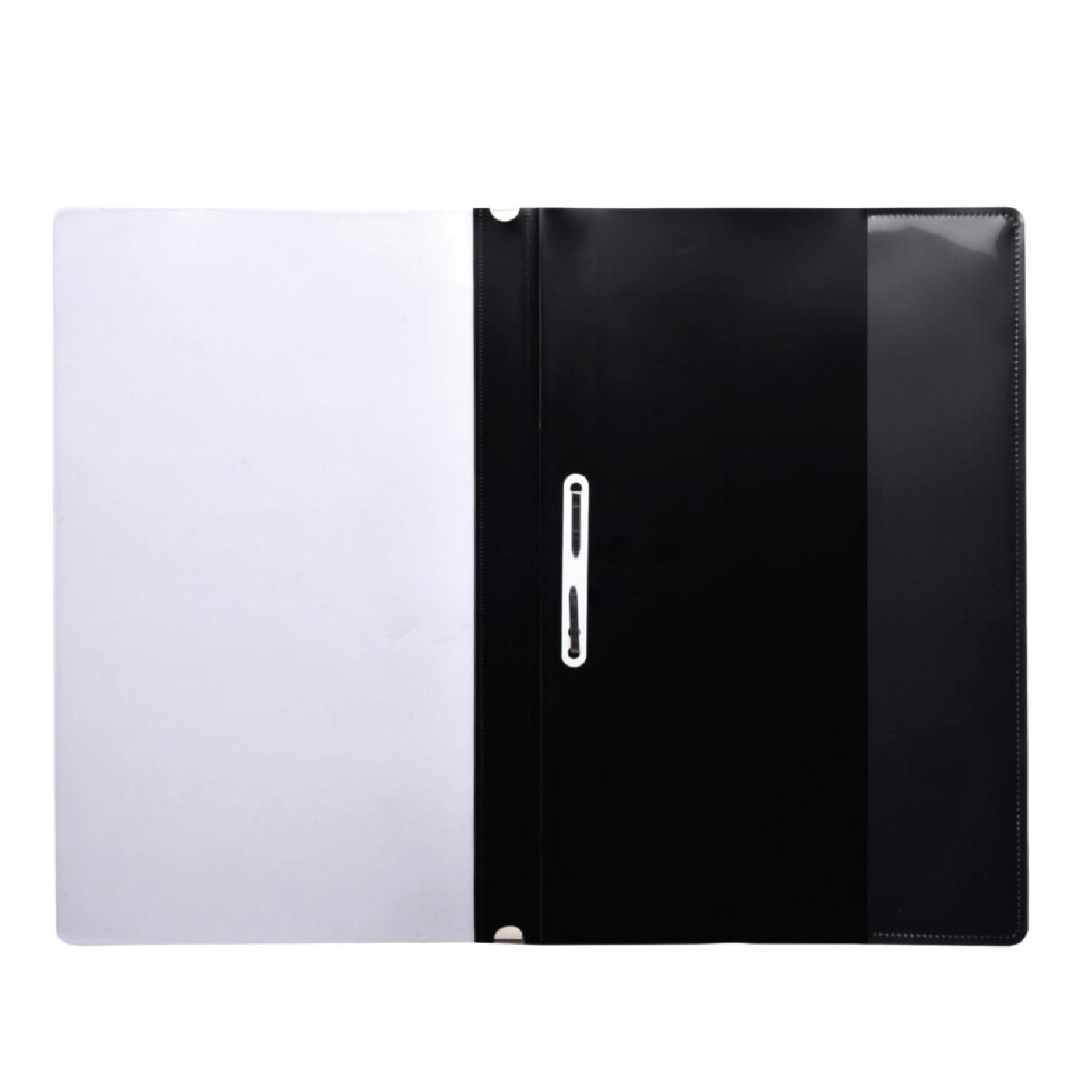 Carpeta Vinil Con Sujetador Oficio Negra