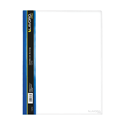 Carpeta Carta Vinil con Accoclip Transparente Azul