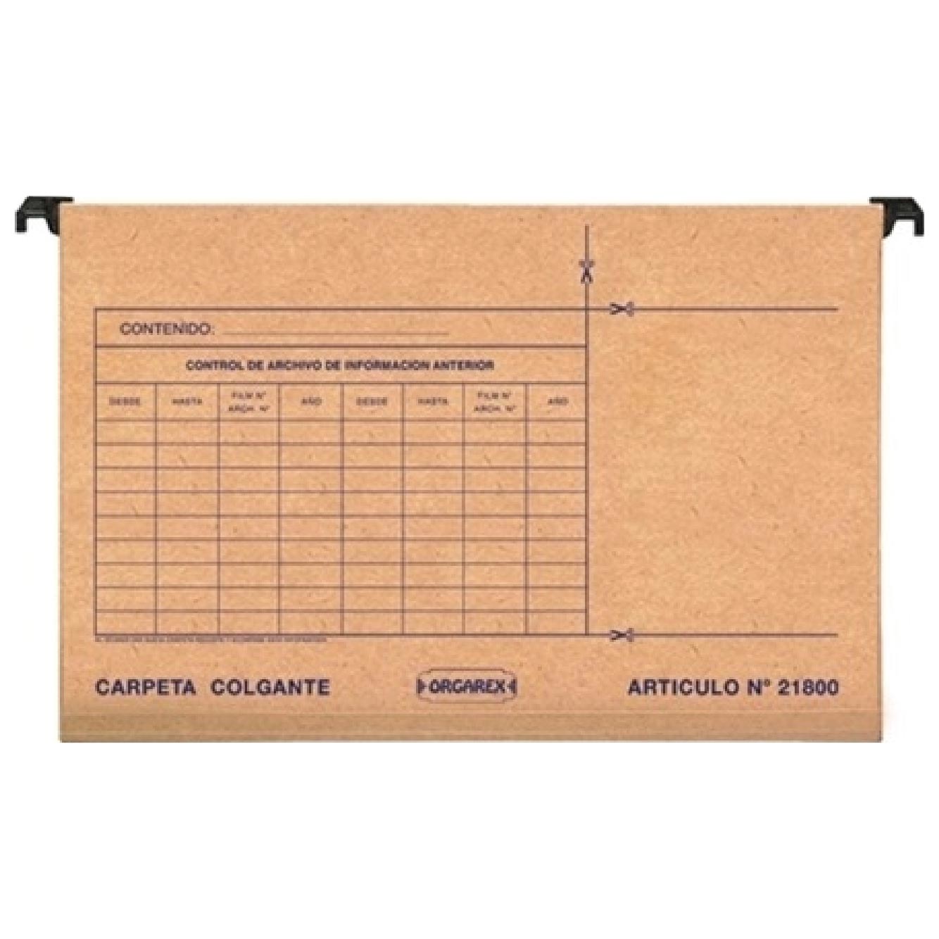 Carpeta Colgante Barra Plástica