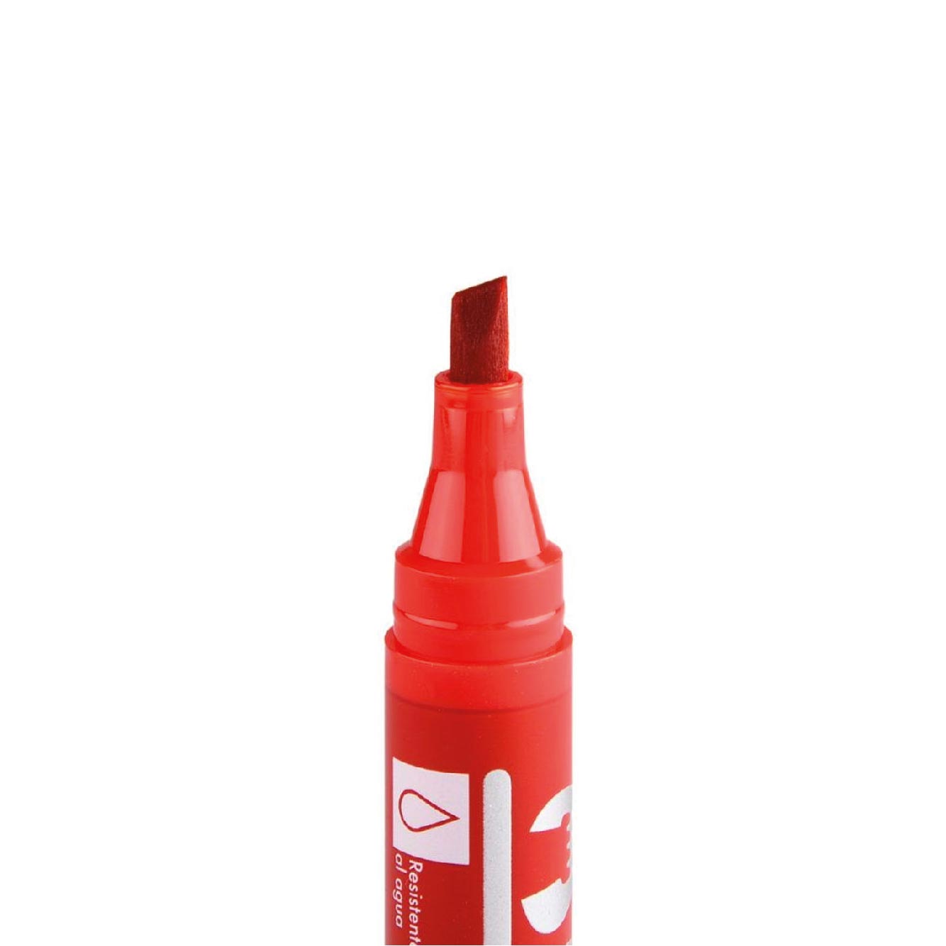 Marcador Permanente Punta Biselada Rojo