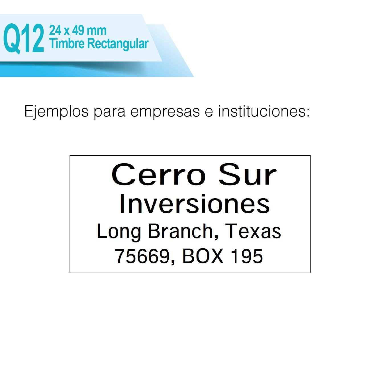 Timbre Rectangular Q12