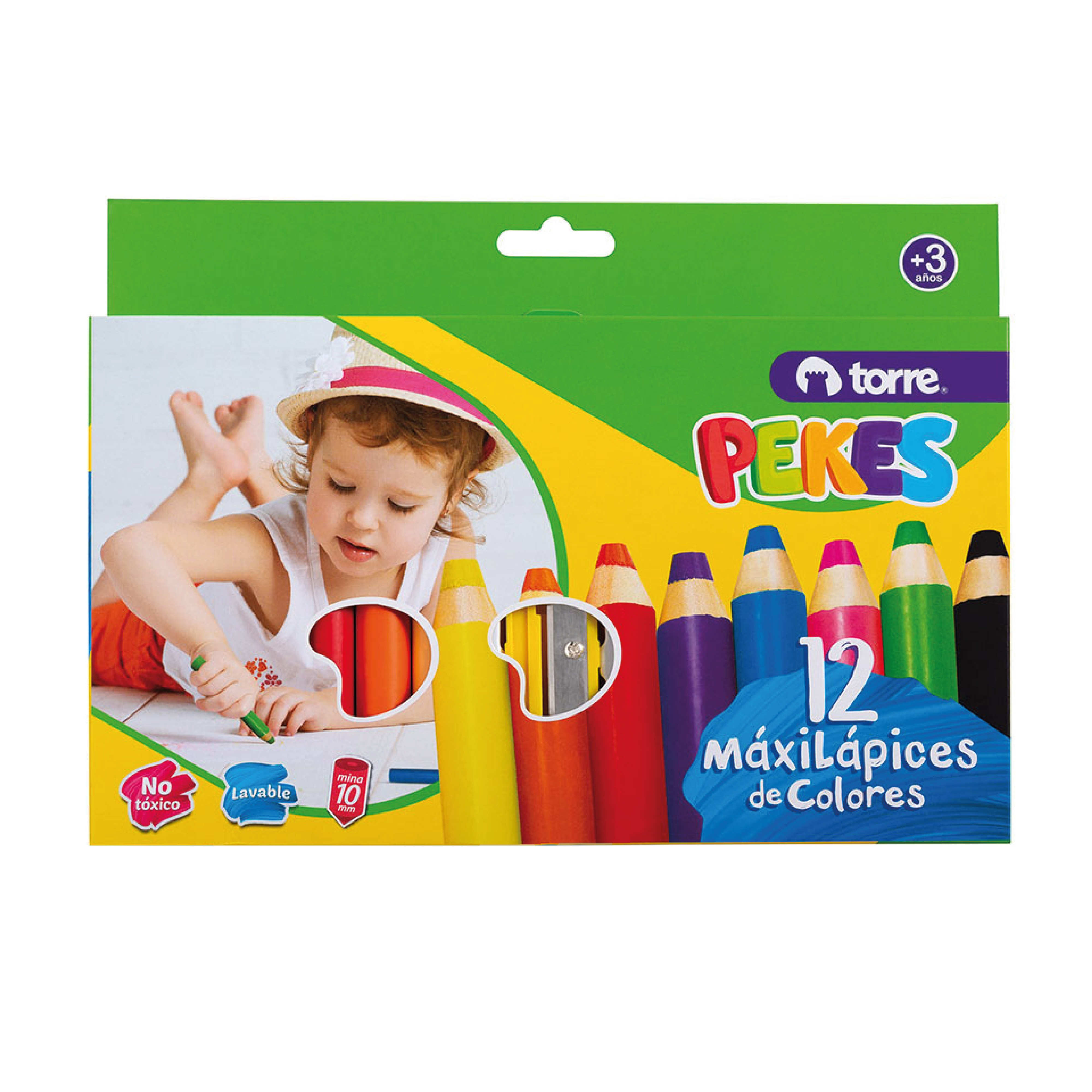 Lápices Color Pekes 12 Colores + Sacapuntas