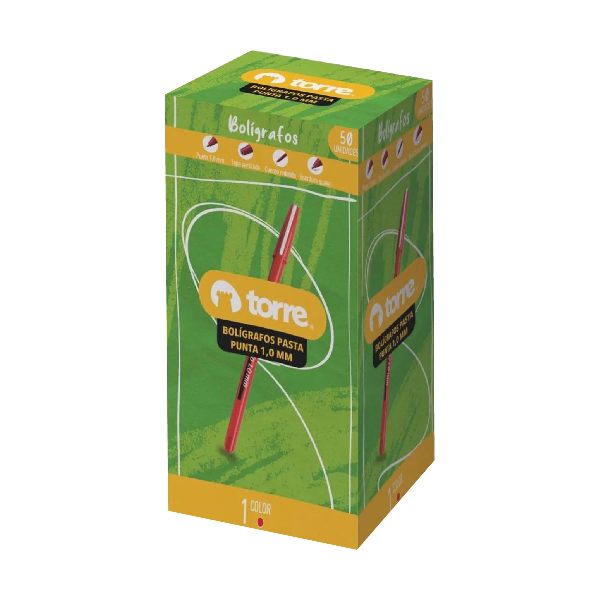 Caja Lápiz Pasta Rojo 50 Unidades