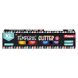Témpera 6 Colores Glitter