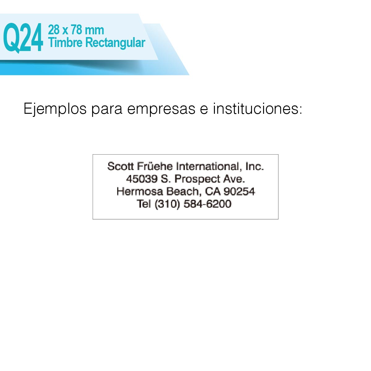 Timbre Rectangular Q24 28x78 mm