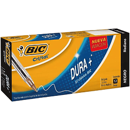 Caja Lápices Pasta Cristal Negro 12 Unidades