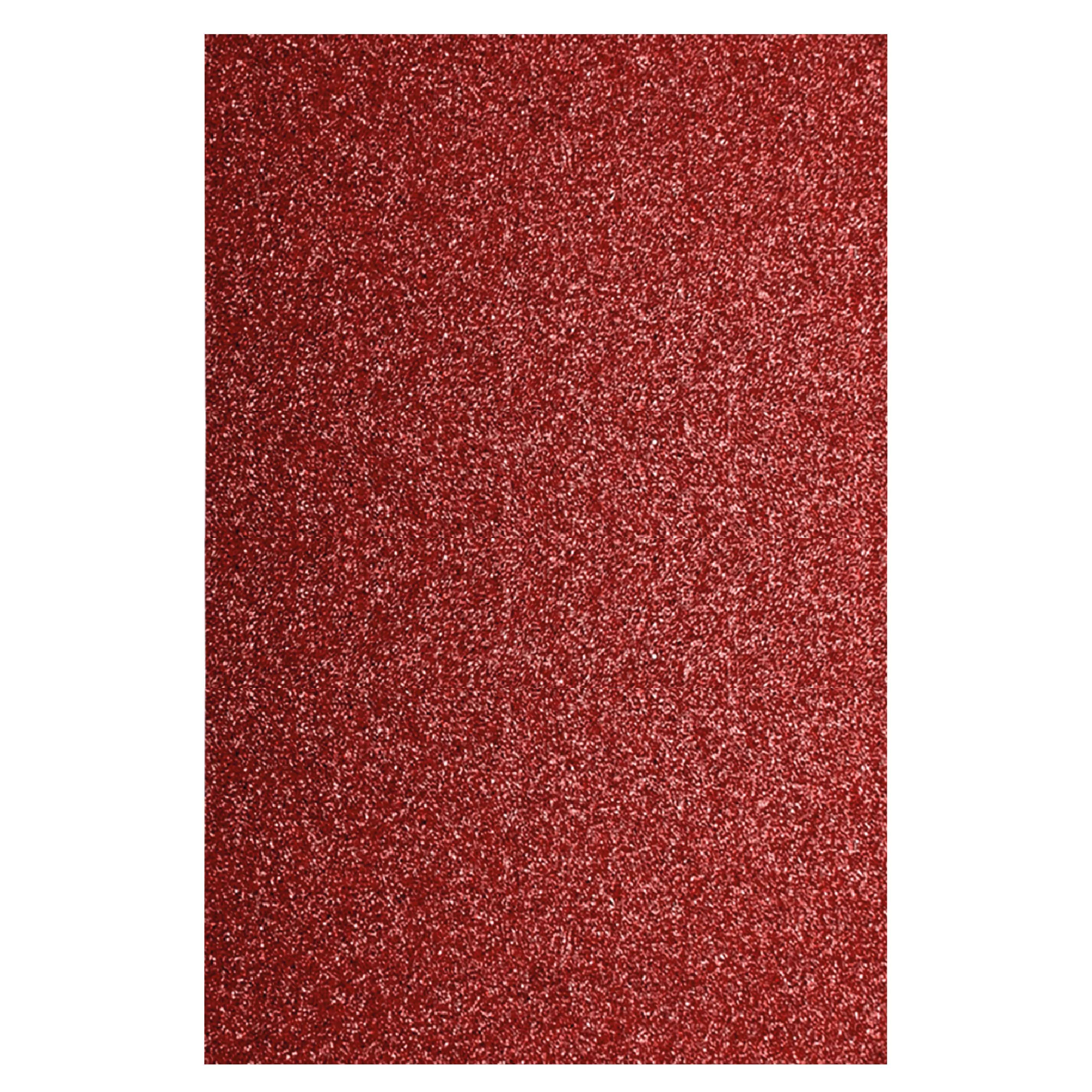 Goma Eva Glitter 40x60 cm Rojo