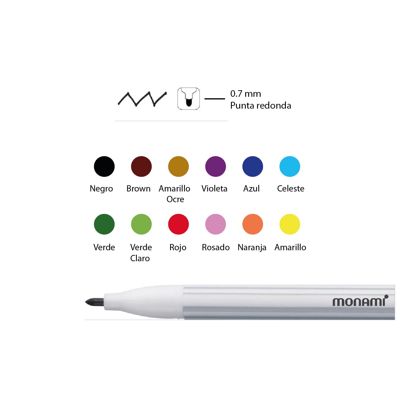 Set Marcador 12 Colores Sign Pen 0.7 mm