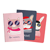 Set 3 Libretas A6 Mascotas