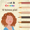Ecolapices Caras y Cores 12 Unidades + 6 Tonos Piel