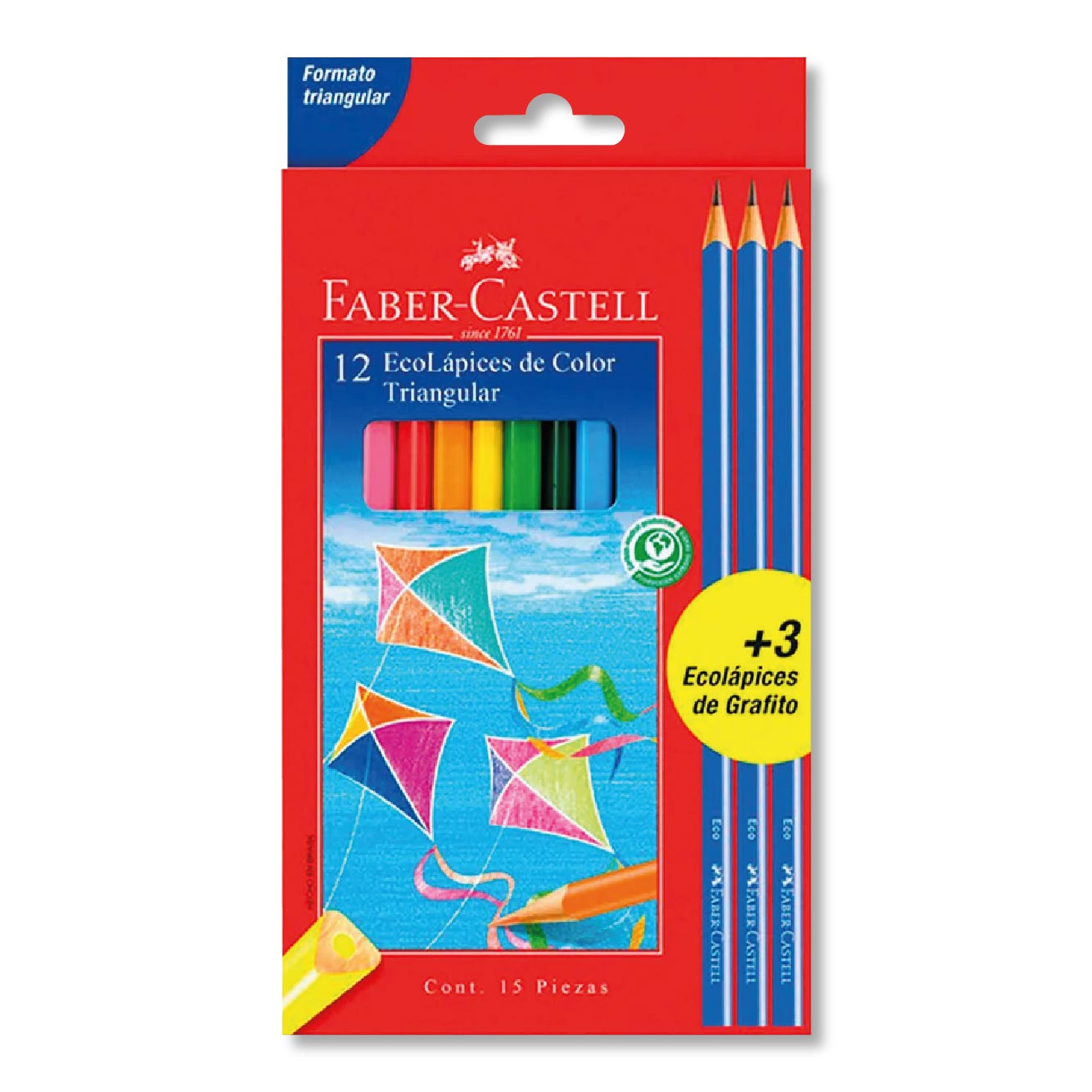 Ecolápiz de Colores 12 unidades + 3 Eco Gráfitos