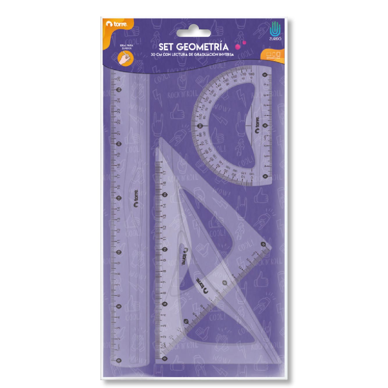 Set Geométrico 30 cm Zurdos