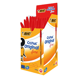 Lápiz Pasta Cristal Fino Rojo Caja 50 Unidades
