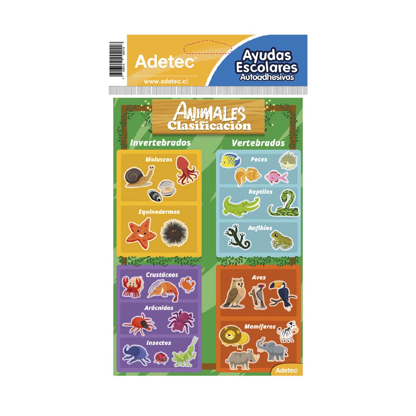 Ayuda Escolar Autoadhesiva Animales