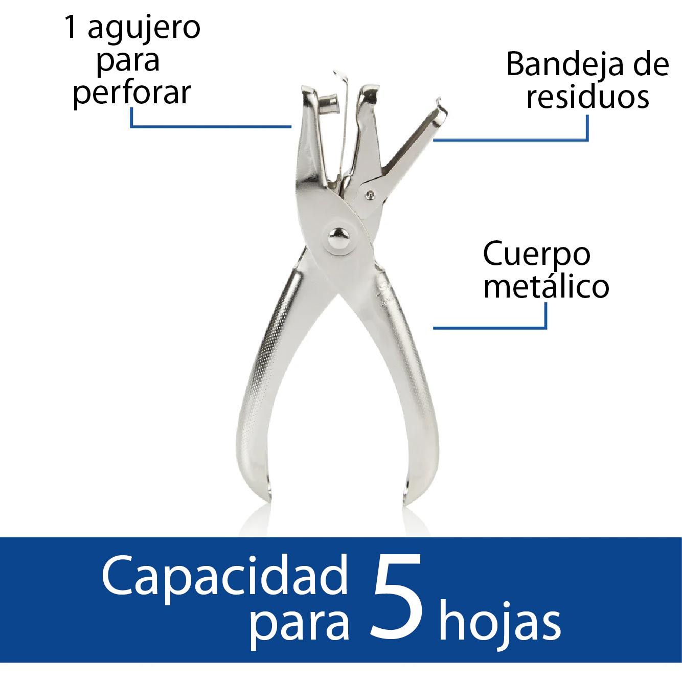 Perforador Un Agujero para 5 Hojas