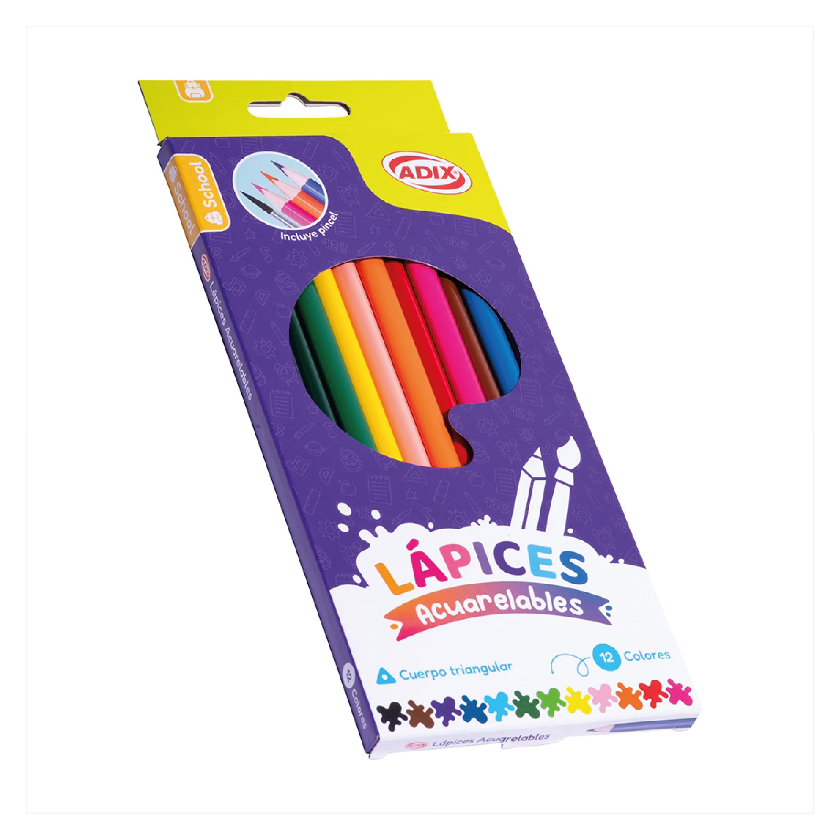 Lápices Acuarelables 12 Unidades + Pincel