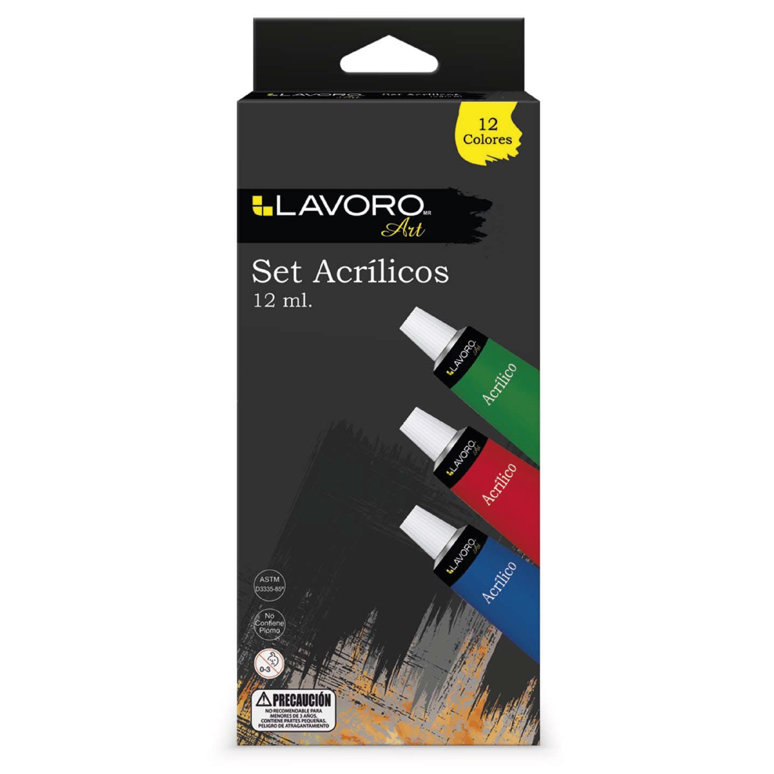 Pintura Acrílica Caja 12 Colores Pomo 12 ml