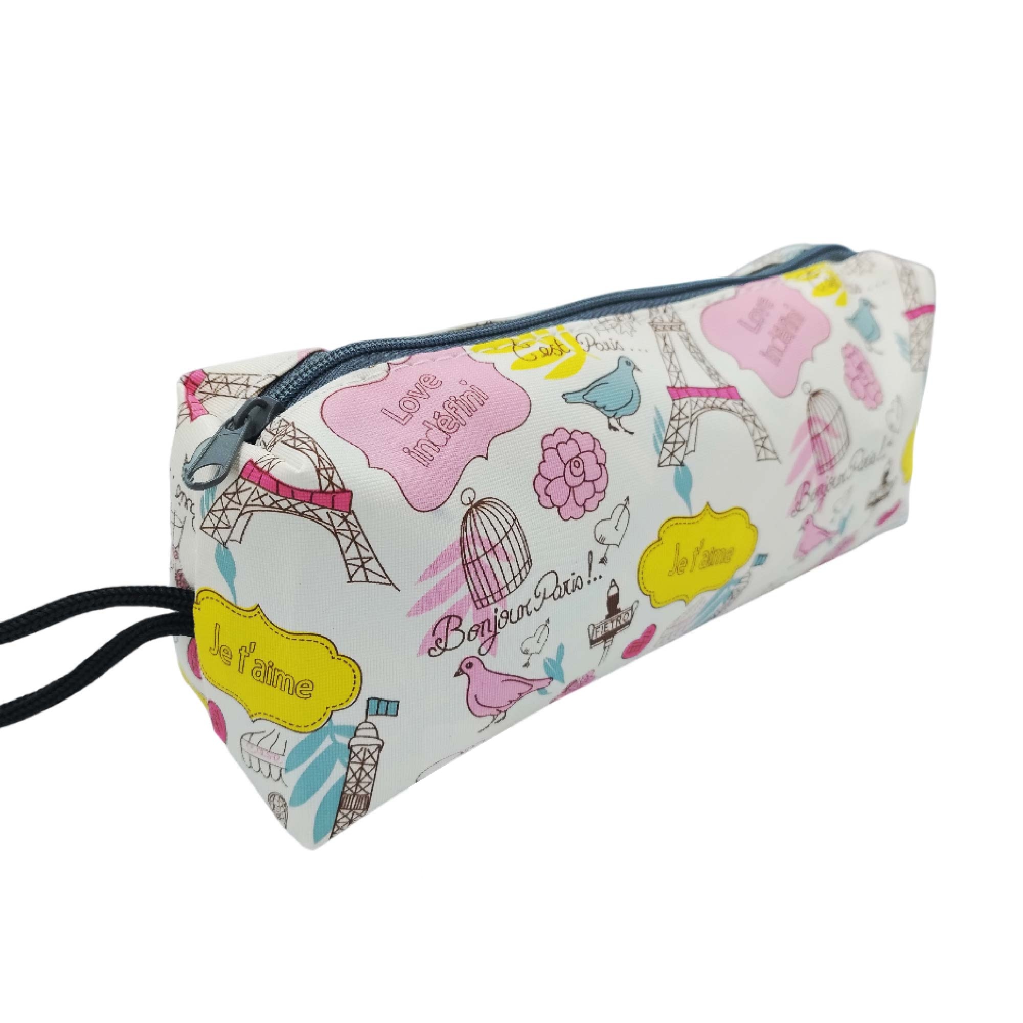 Estuche Escolar Simple Rosado Paris