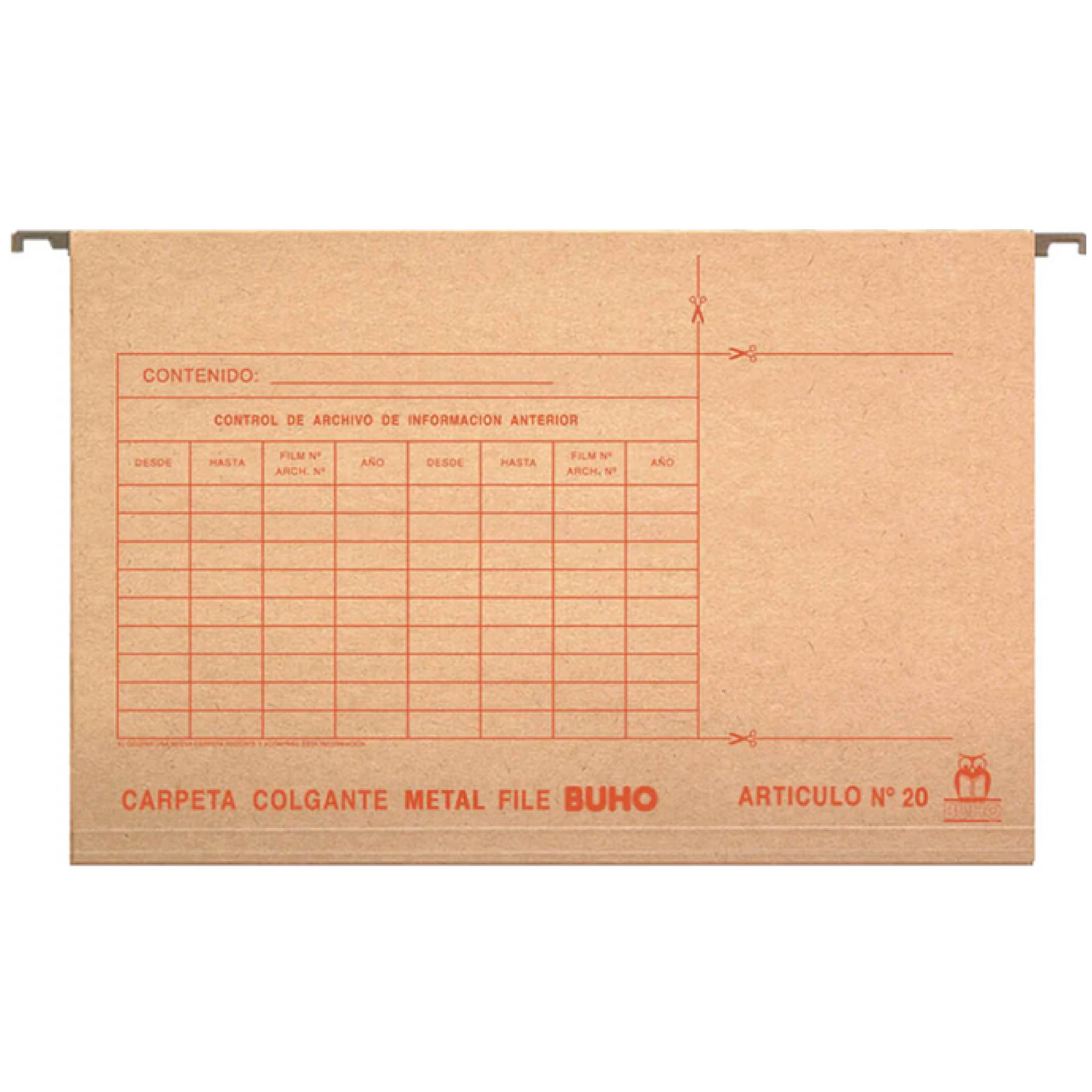 Carpeta Colgante Barra Metálica