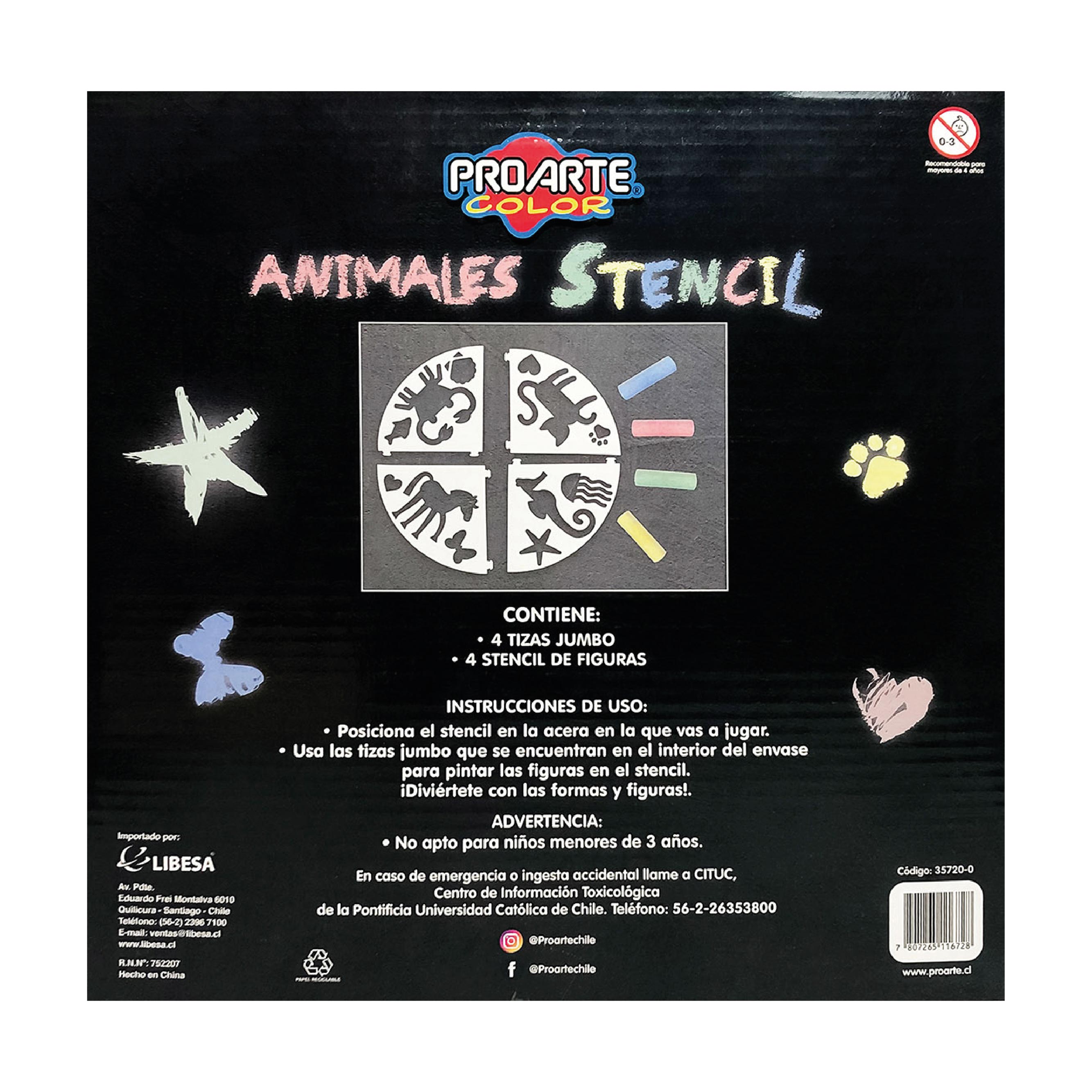 Set 4 Tizas Jumbo + Stencil