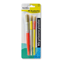 Blíster Kit Pinceles Escolares 3 Unidades