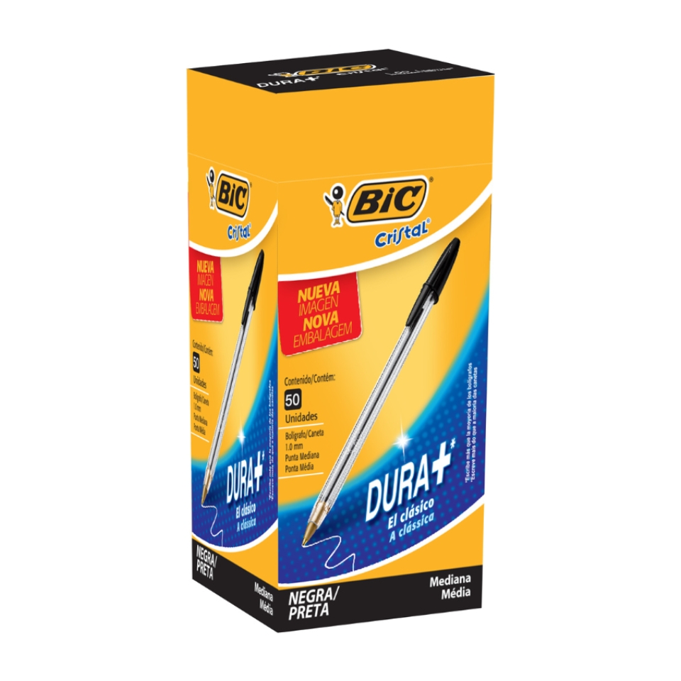 Lápiz Pasta Cristal Negro 50 Unidades