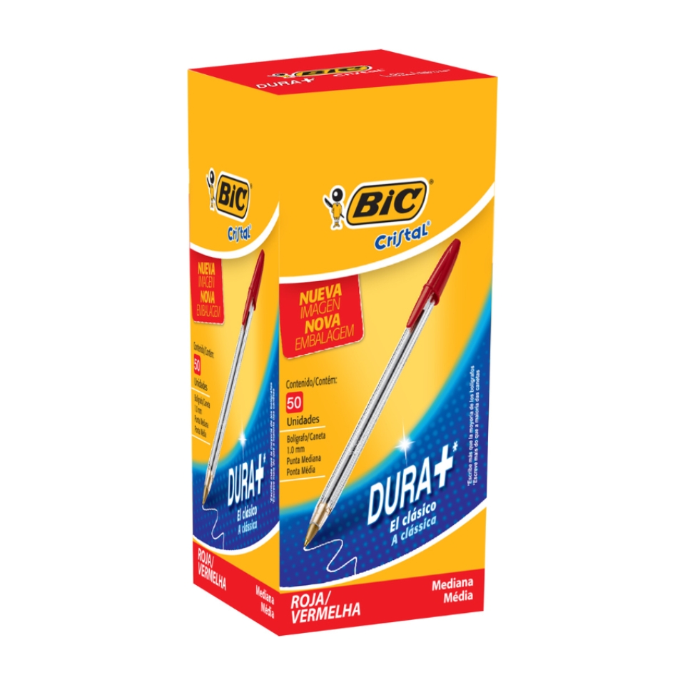 Lápiz Pasta Cristal Rojo 50 Unidades