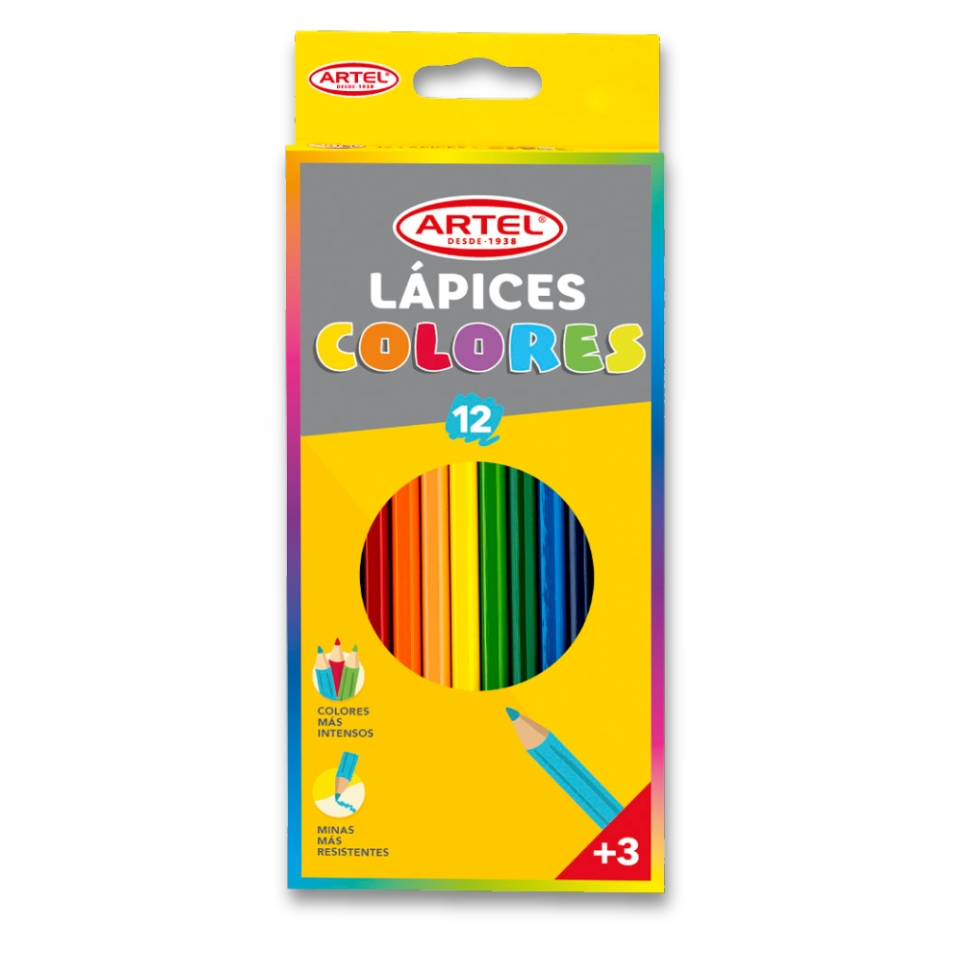 Estuche 12 Lápices Color Largos