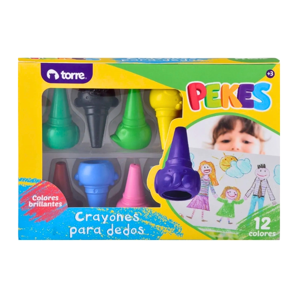 Crayones Pekes para Dedos 12 Colores