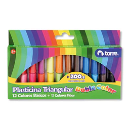 Plasticina Doblecolor Triangular 24 Colores