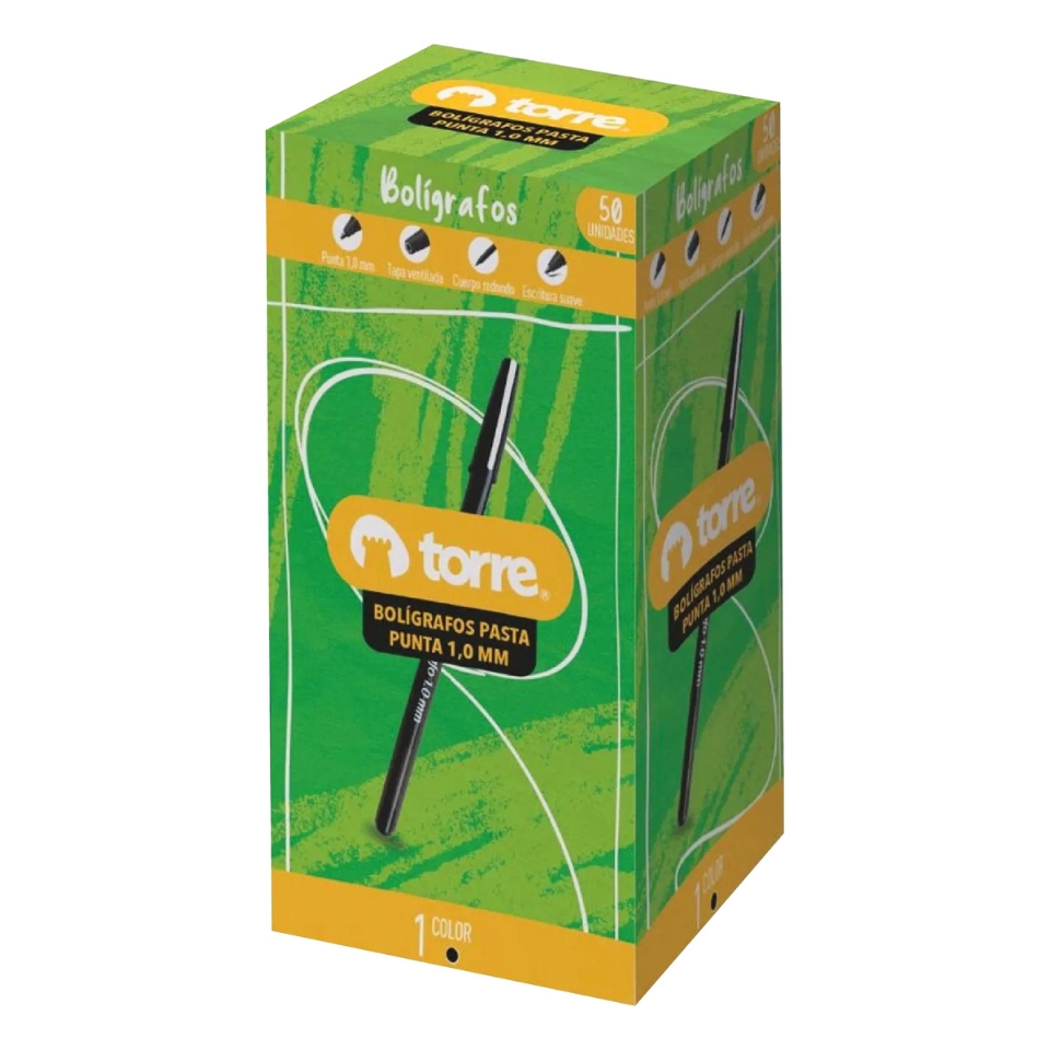 Caja Lápiz Pasta Negro 50 Unidades