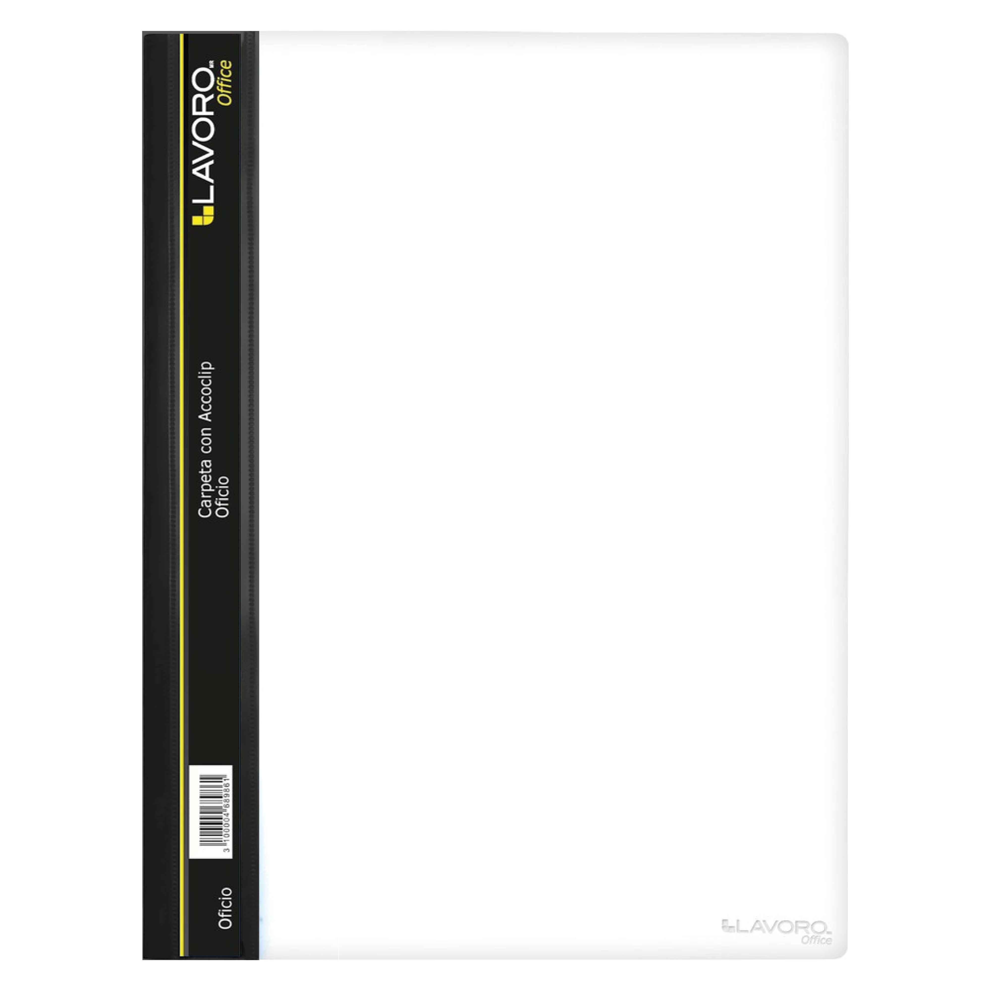 Carpeta Oficio Vinil con Accoclip Transparente Negra
