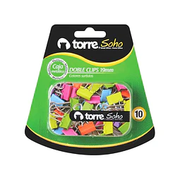 Blíster Caja Metálica Doble Clips 19 mm