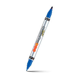 Marcador Permanente Doble Punta Azul