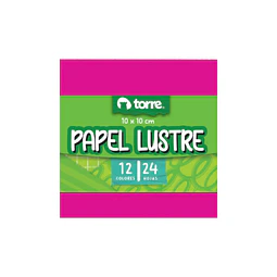 Fajo Papel Lustre 10x10 cm 24 Hojas