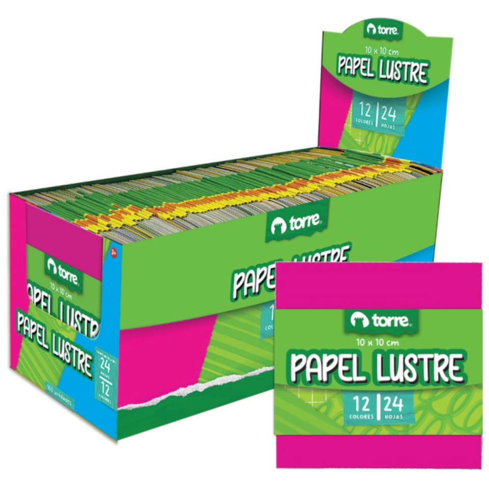 Fajo Papel Lustre 10x10 cm 24 Hojas