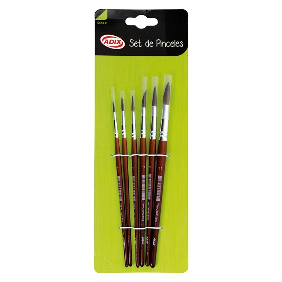 Set Pincel Escolar 6 Unidades