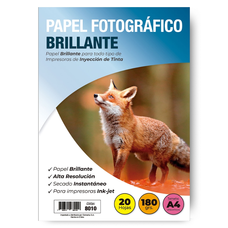 Papel Fotográfico A4 Brillante 20 Hojas