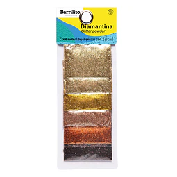 Escarcha 6 Sobres Mix Colores Dorados