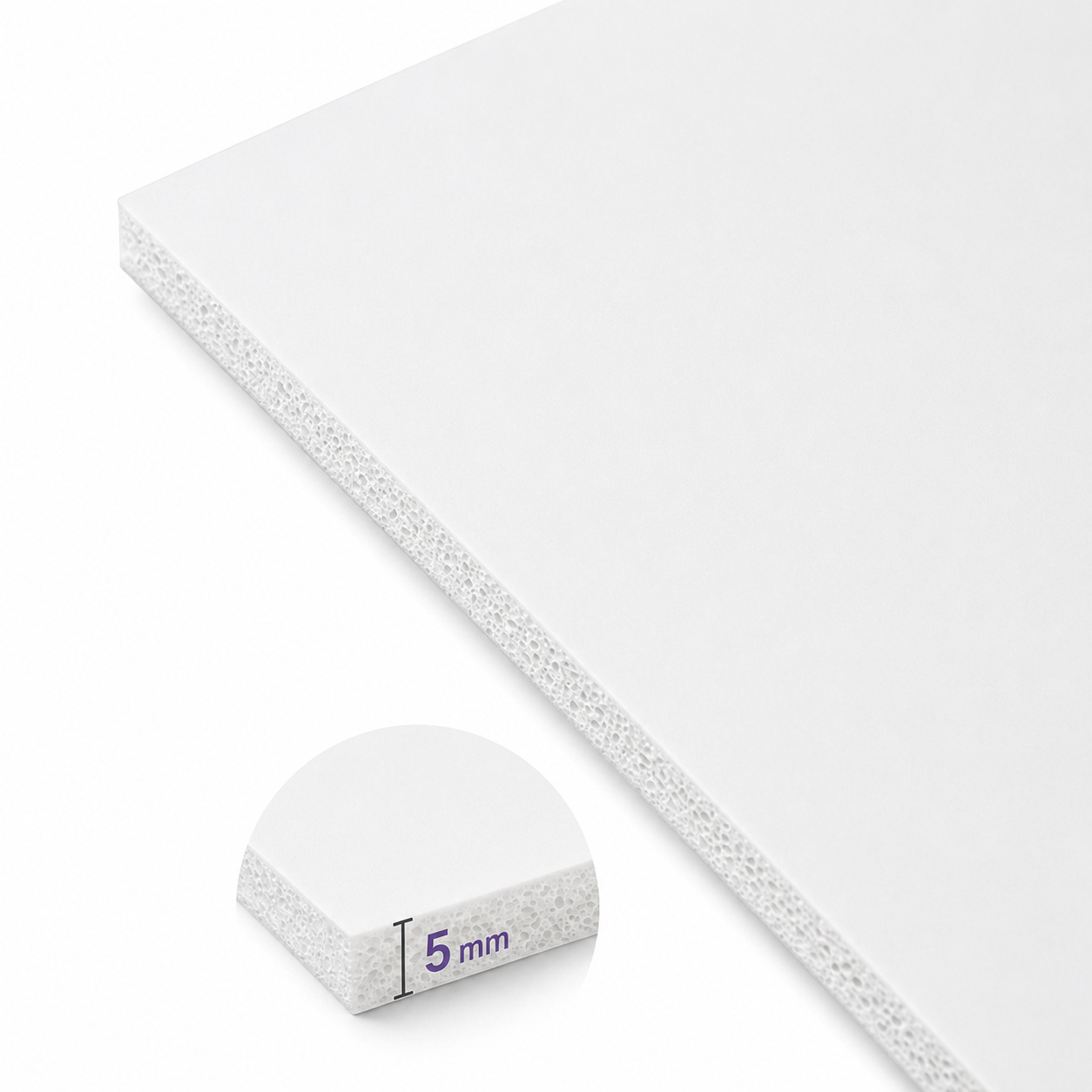 Carton Pluma 5 mm 50x70 cm Blanco