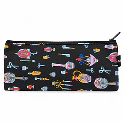 Estuche Escolar Simple Negro Artefactos