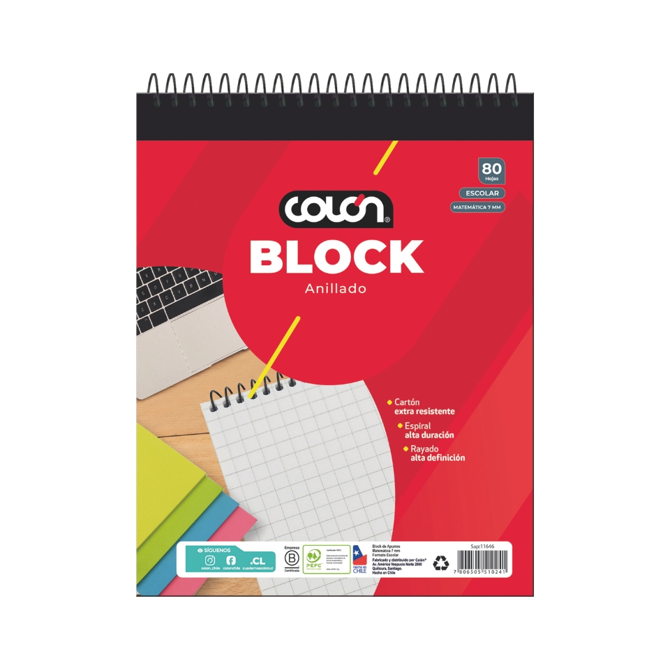 Block Escolar Espiral 80 Hojas