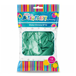 Globos N°12 Chrome Verdes 12 Unidades