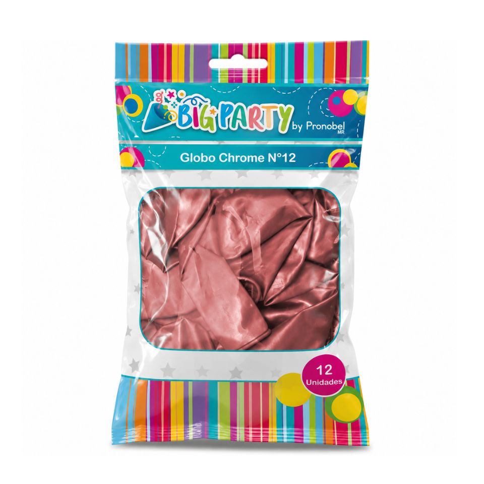 Globos N°12 Chrome Rojos 12 Unidades