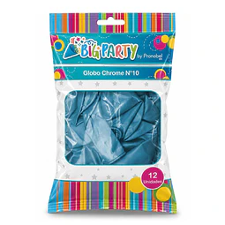Globos N°12 Chrome Azules 12 Unidades
