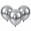 Globos N°12 Chrome Plateados 12 Unidades