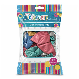 Globos N°12 Chrome Surtidos 12 Unidades