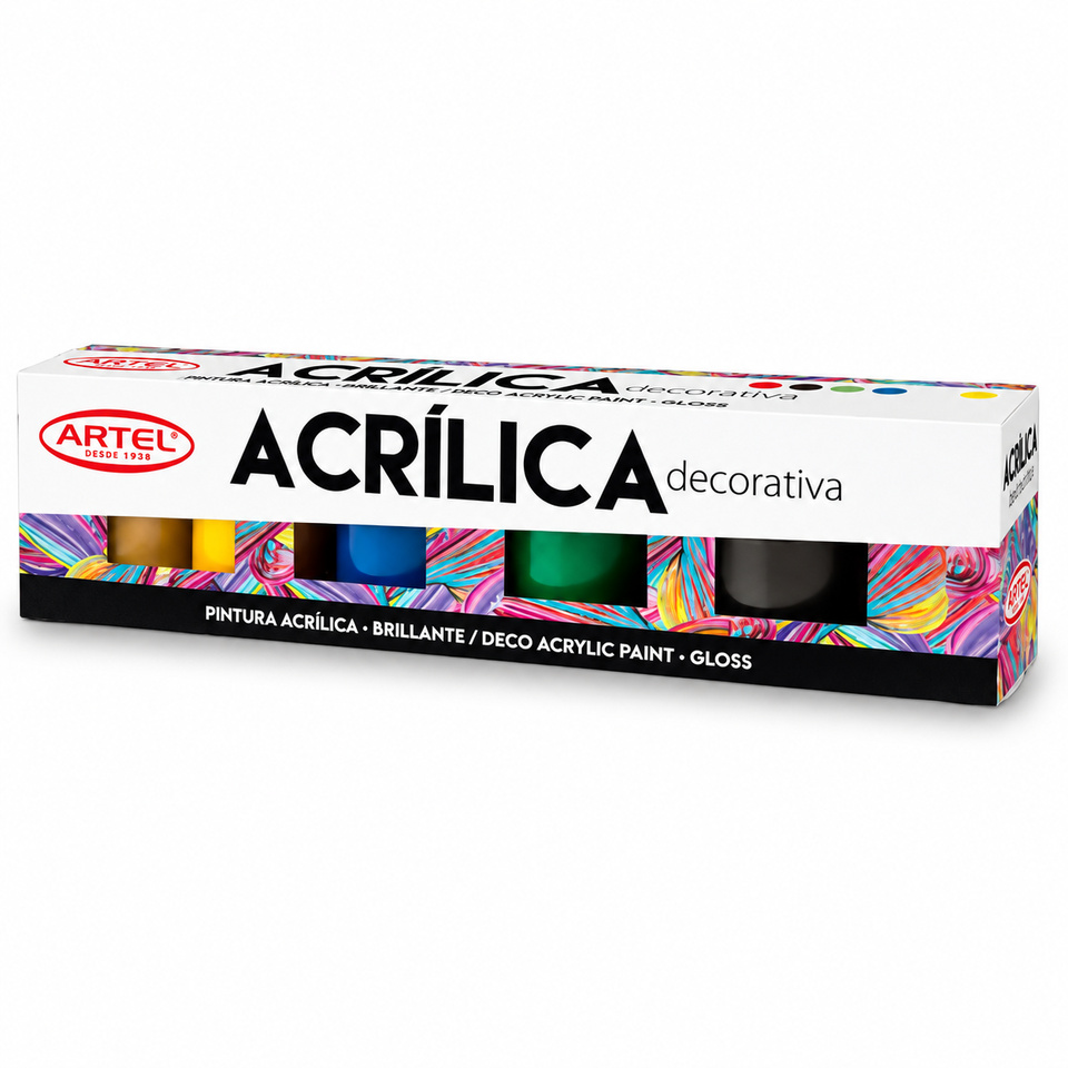 Pintura Acrílica Decorativa 6 Colores 15 ml